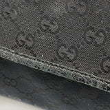 【5me5751】グッチ ショルダーバッグ GGキャンバス/シェリーライン 233052 キャンバス ブラック シルバー金具【中古】レディース