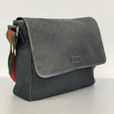 【5me5751】グッチ ショルダーバッグ GGキャンバス/シェリーライン 233052 キャンバス ブラック シルバー金具【中古】レディース