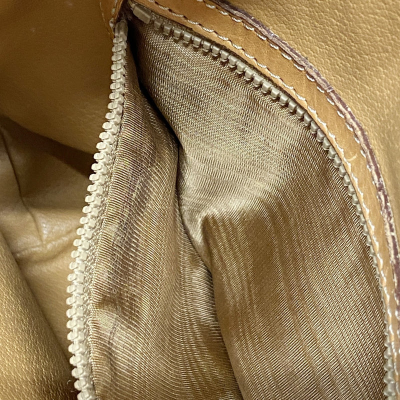 【5me5752】セリーヌ ショルダーバッグ マカダム PVC ブラウン ゴールド金具【中古】レディース