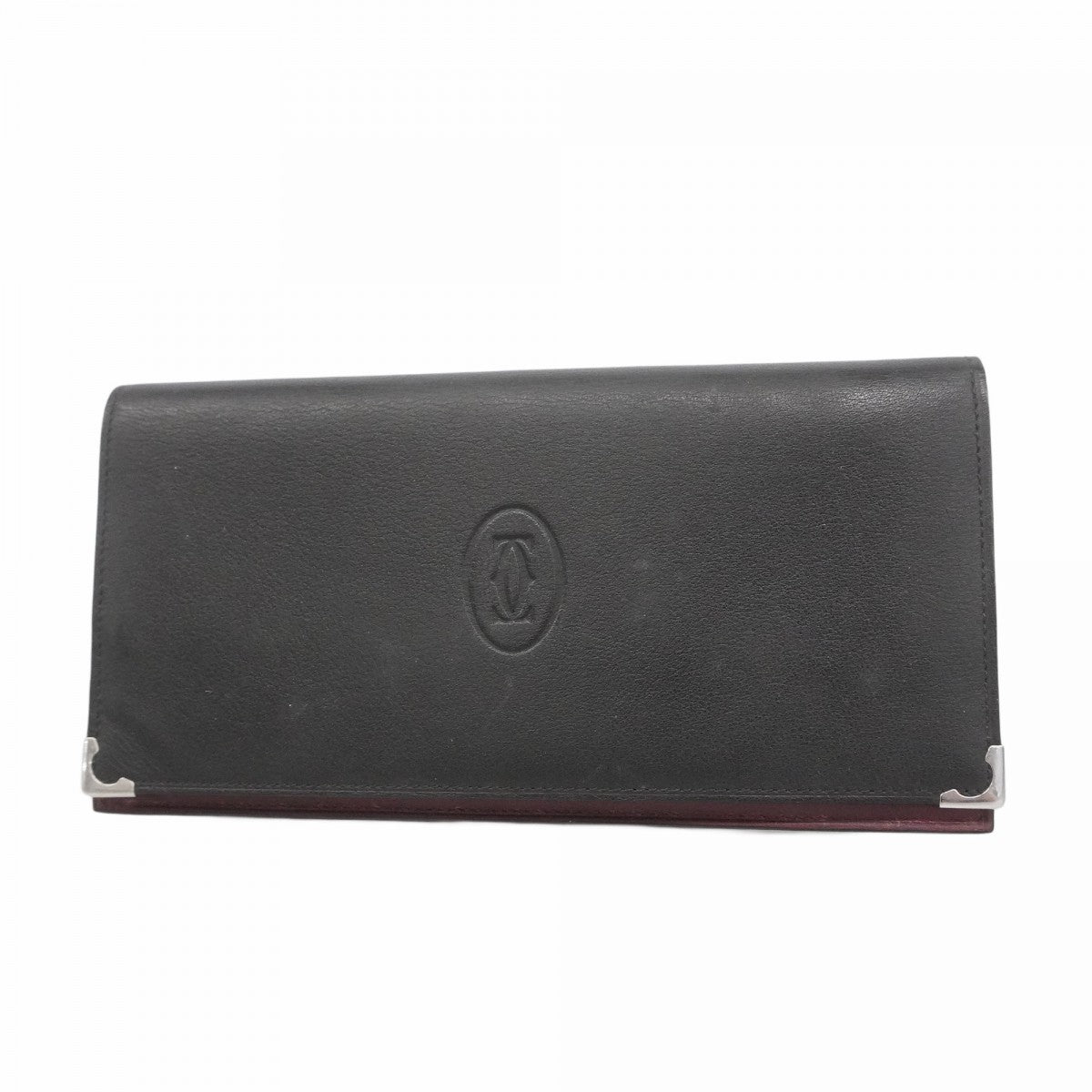 5ob1161】カルティエ 長財布 マスト レザー ブラック シルバー金具