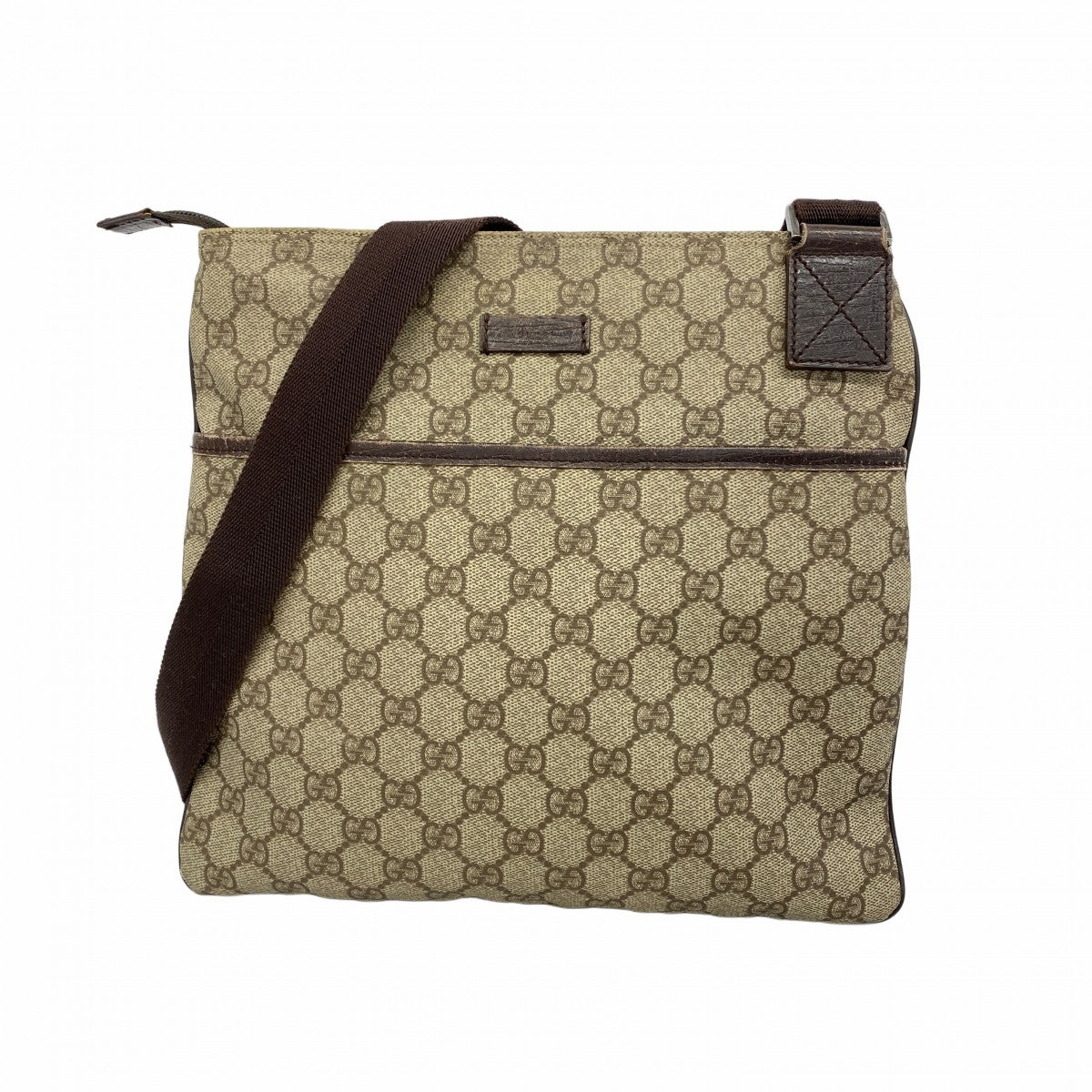 新品未使用 GUCCI グッチ GGスプリーム ショルダーバッグ PVC グッチ GGスプリーム PVC×レザー ショルダーバッグ ベージュ×ブラウン