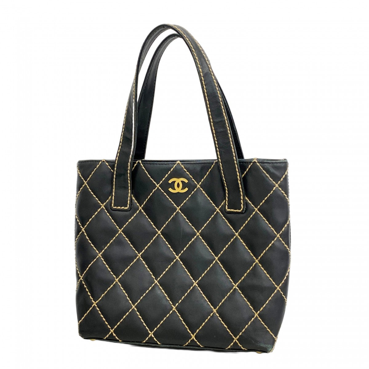 【美品】シャネル ワイルドステッチ バッグインバッグ ポーチ AA648-10 美品】シャネル ワイルドステッチ バッグインバッグ ポーチ AA648-10