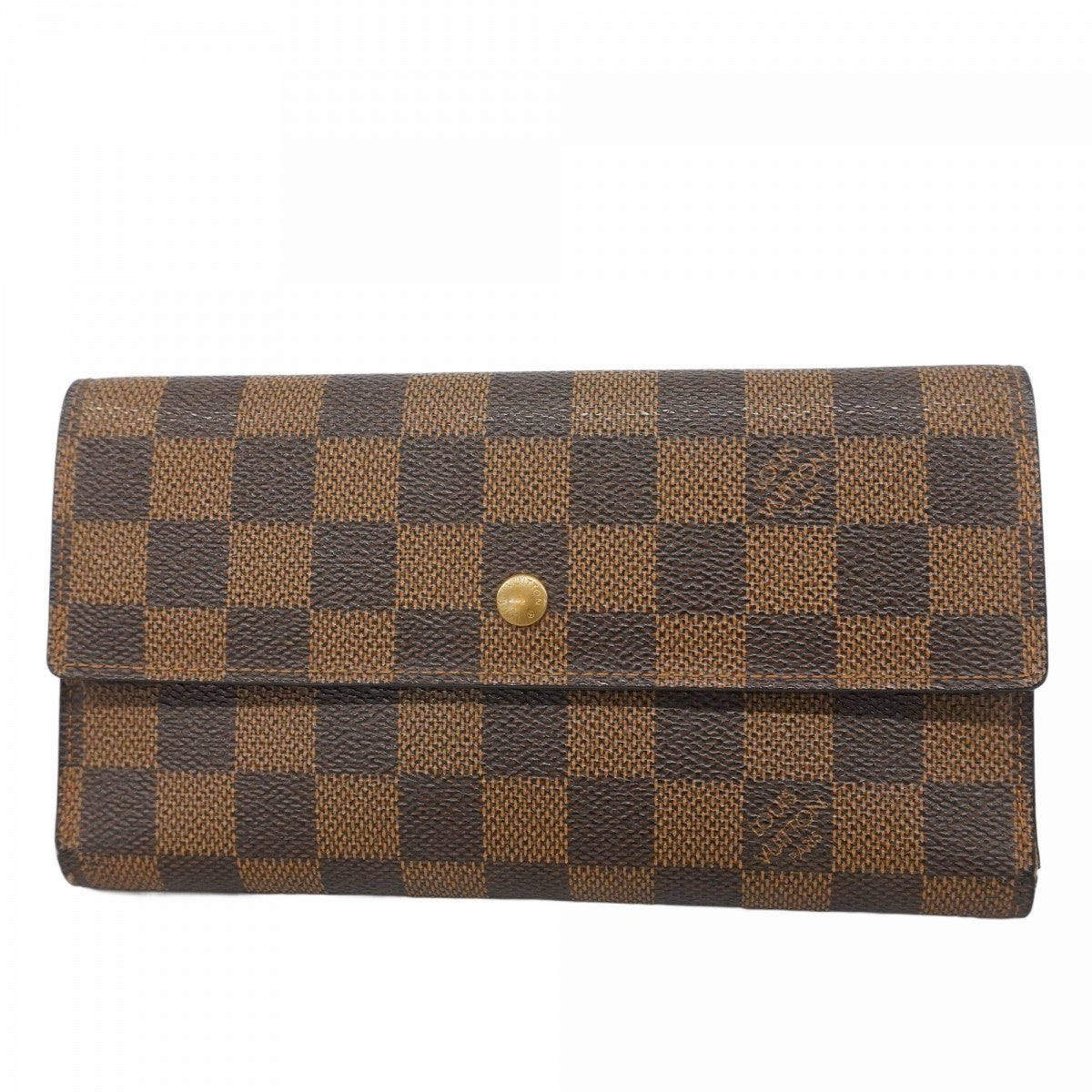 LOUIS VUITTON 定番人気！ダミエ エベヌ 三つ折り長財布 内外美品 5od3713】ルイヴィトン 三つ折り長財布 ダミエ ポルトトレゾール