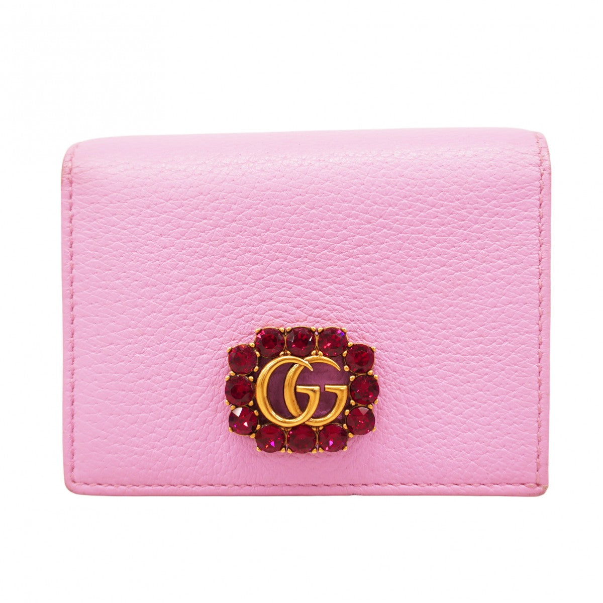 5od4691】グッチ 財布 GGマーモント 499783 レザー ピンク ゴールド