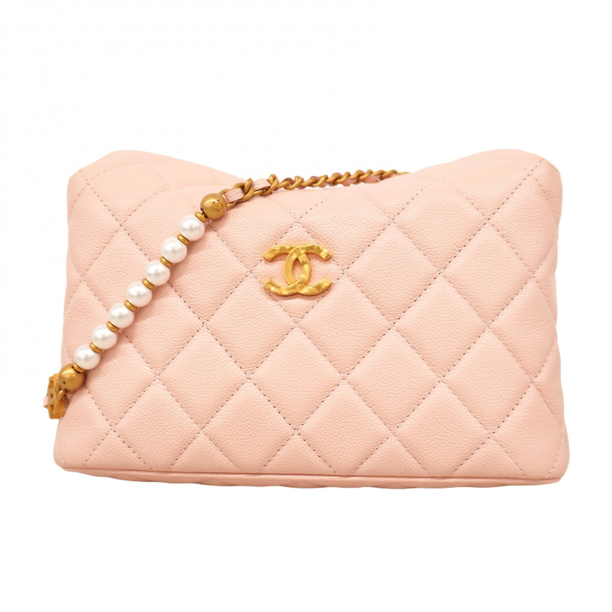 CHANEL ショルダーバッグ ベージュ/ピンク 2.55チェーンショルダーバッグ ピンクベージュ カーフ CHANEL シャネル