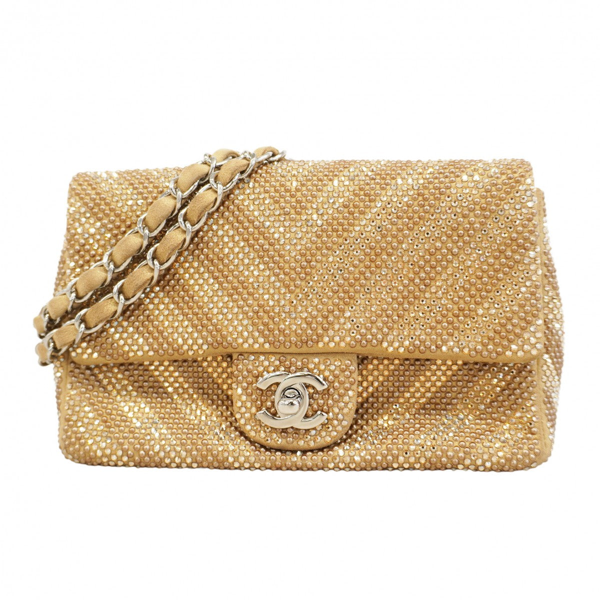 5oe5981-h】シャネル ショルダーバッグ チェーンショルダー スウェード