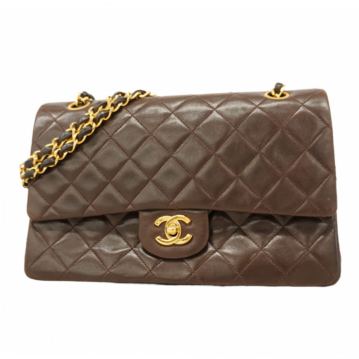 CHANEL ショルダーバッグ ブラウン 5pa0798-h】シャネル ショルダーバッグ マトラッセ Wフラップ W