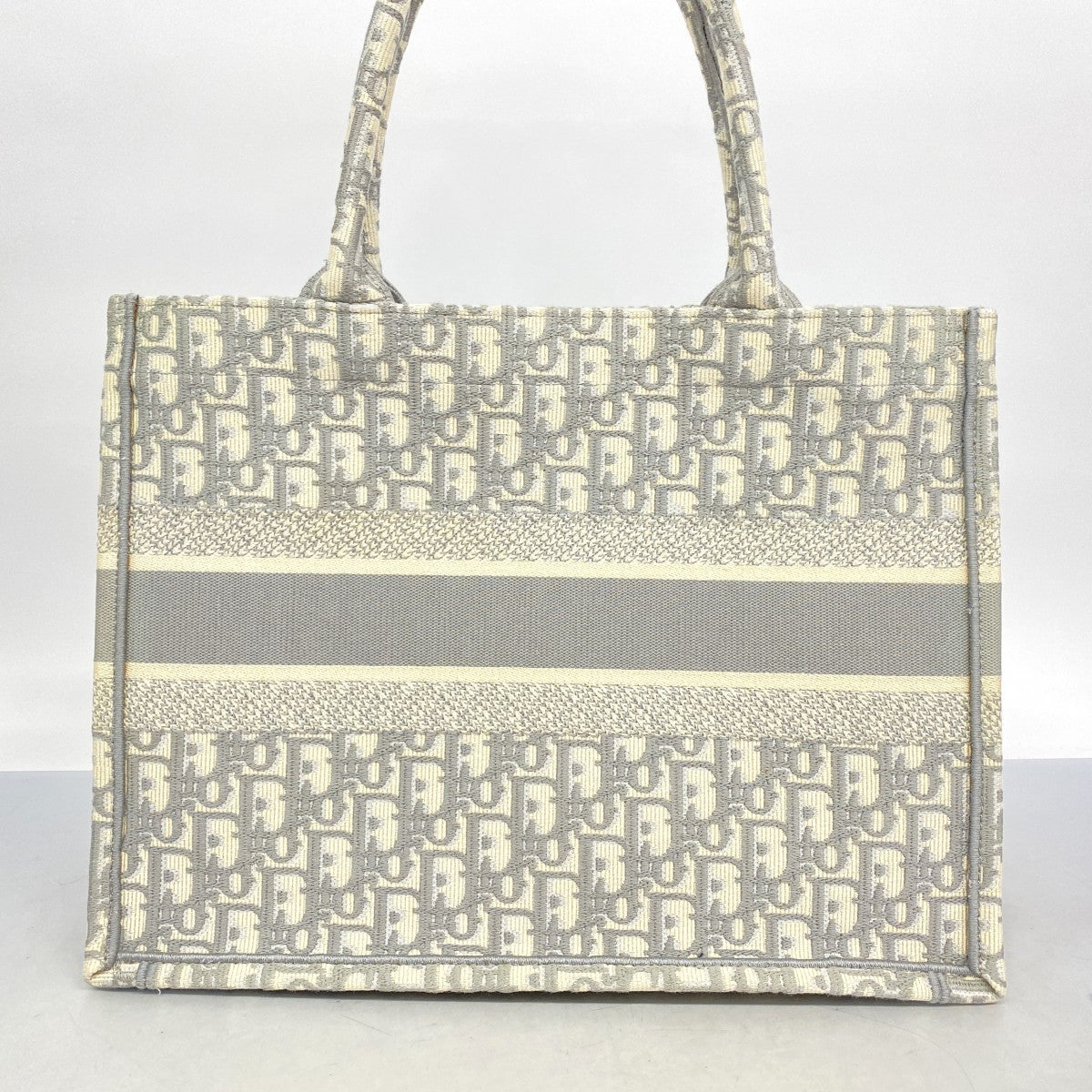 【5pa0882-h】クリスチャンディオール トートバッグ ブックトート キャンバス グレー【中古】レディース