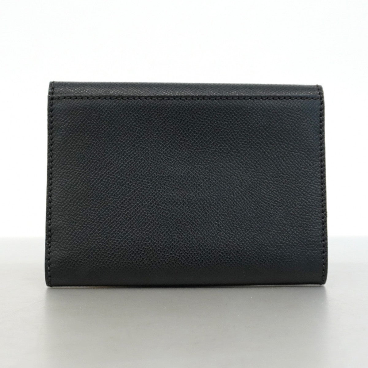 【5pa0970-h】シャネル 三つ折り財布 レザー ブラック ゴールド金具【中古】レディース