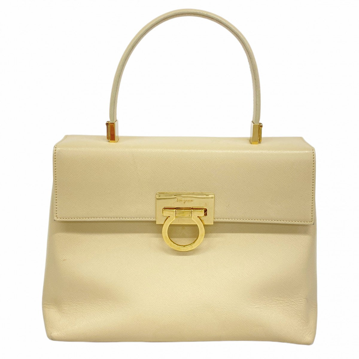 美品✨サルヴァトーレフェラガモ　厚底　レザー　ガンチーニ　クリーム色　4 1/2 FERRAGAMO（フェラガモ） サルヴァトーレフェラガモ Salvatore