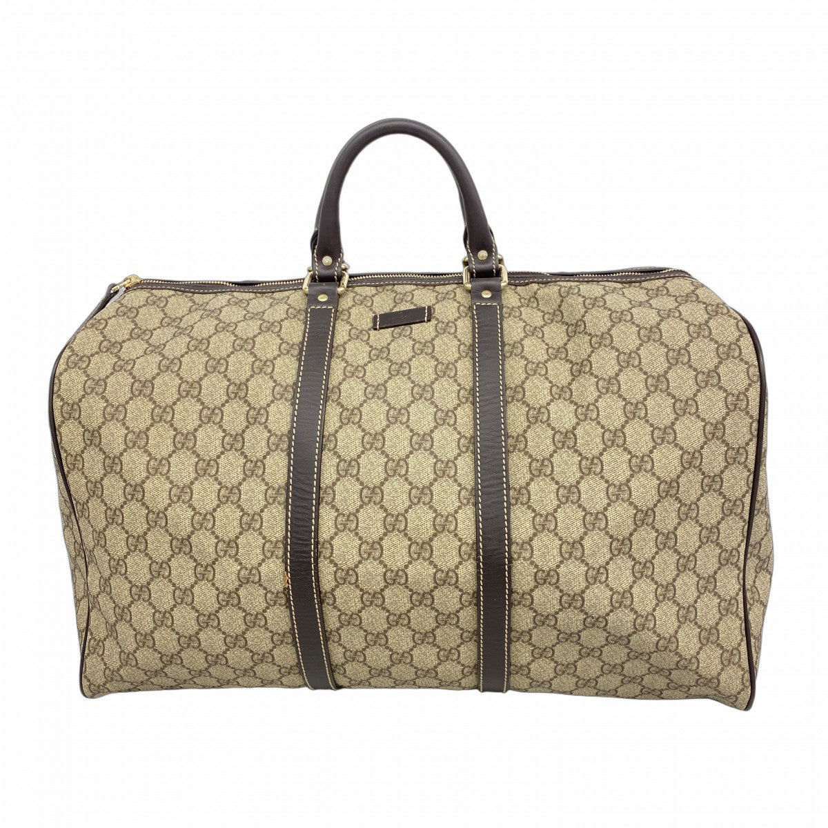 5pb2192】グッチ ボストンバッグ GGスプリーム 206501 PVC ブラウン