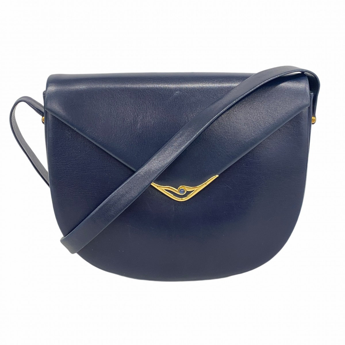 5pb2231】カルティエ ショルダーバッグ サファイア レザー ネイビー