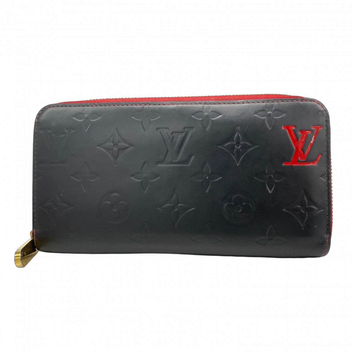 LOUIS VUITTON エンボス長財布 ブラック/レッド 5pb2239】ルイヴィトン 長財布 モノグラム・マット ジッピーウォレット