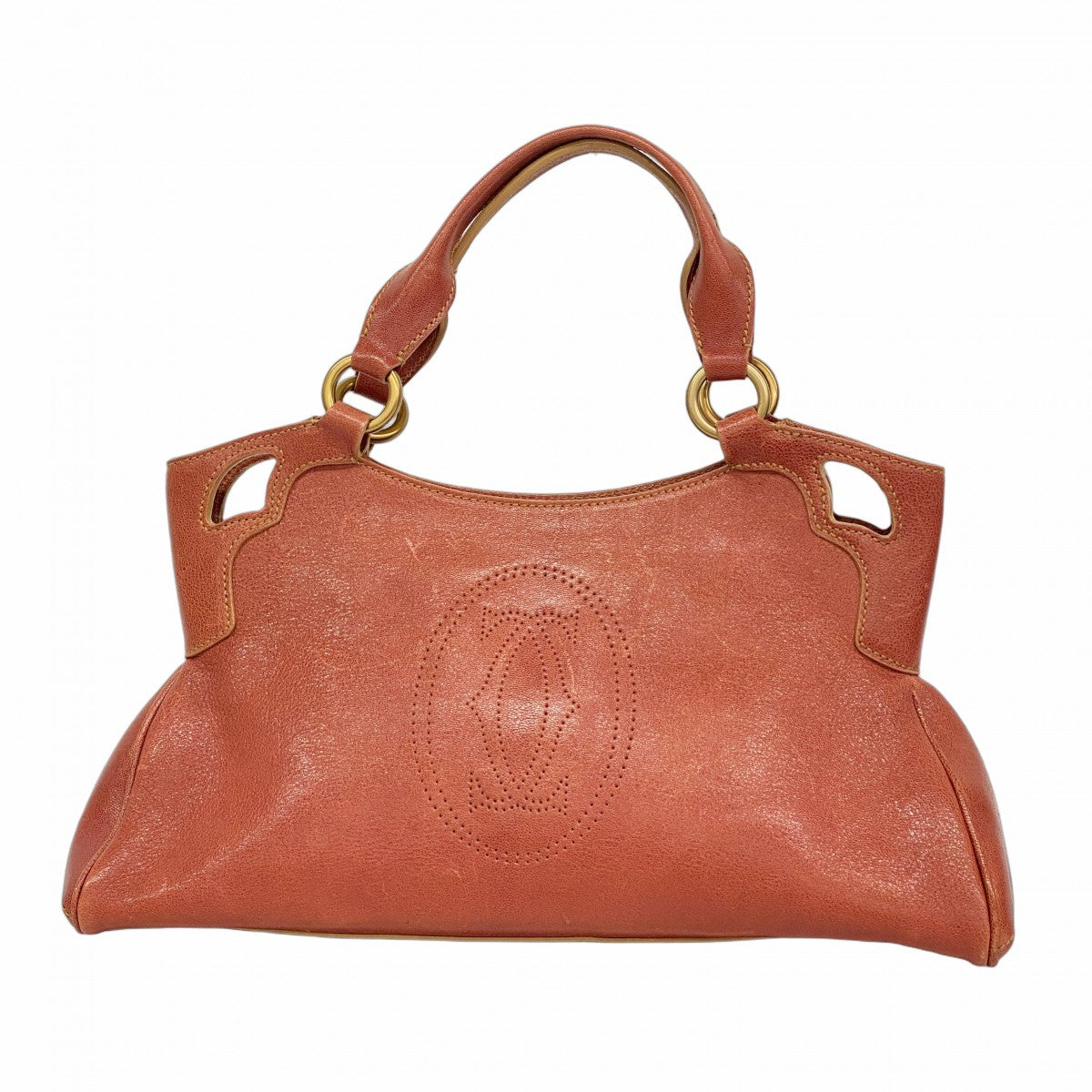 Cartier カルティエ マルチェロ レザー ハンドバッグ ブラウン Cartier（カルティエ） ハンドバッグ マルチェロ ドゥ レザー ブラウン