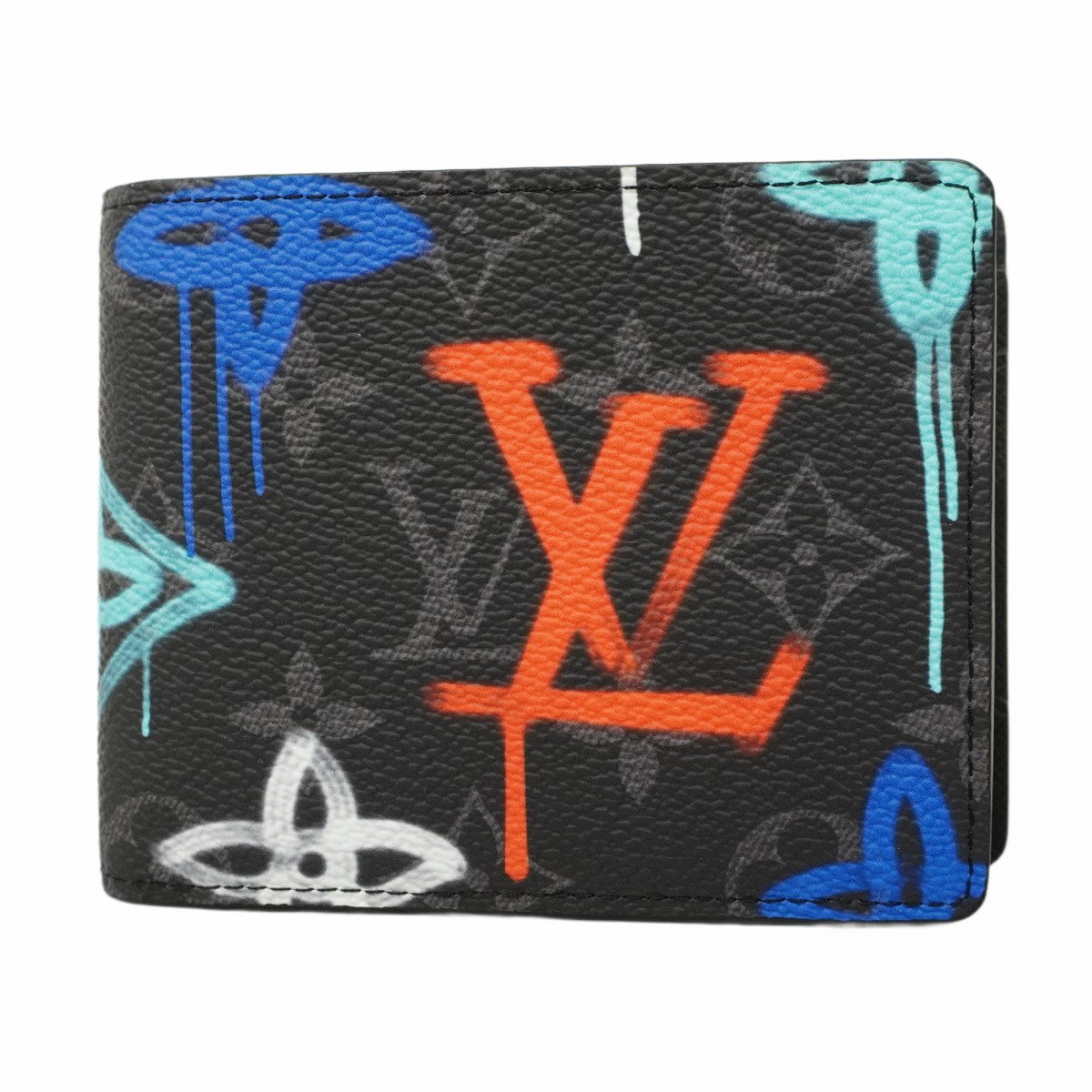 【5pc3547】ルイヴィトン 札入れ モノグラム・エクリプス グラフィティ ポルトフォイユミュルティプル M81847 ブラック マルチカラー【中古】メンズ ☆最終価格☆SALE【5pc3547】ルイヴィトン 札入れ モノグラム