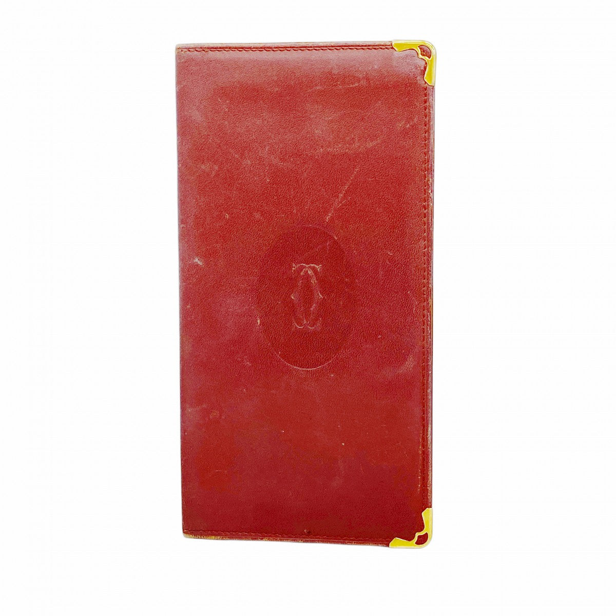 5pd4979】カルティエ 長札入れ マスト レザー ボルドー ゴールド金具