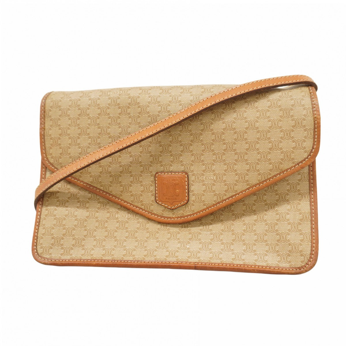 5pd6425-k】セリーヌ ショルダーバッグ マカダム PVC ブラウン