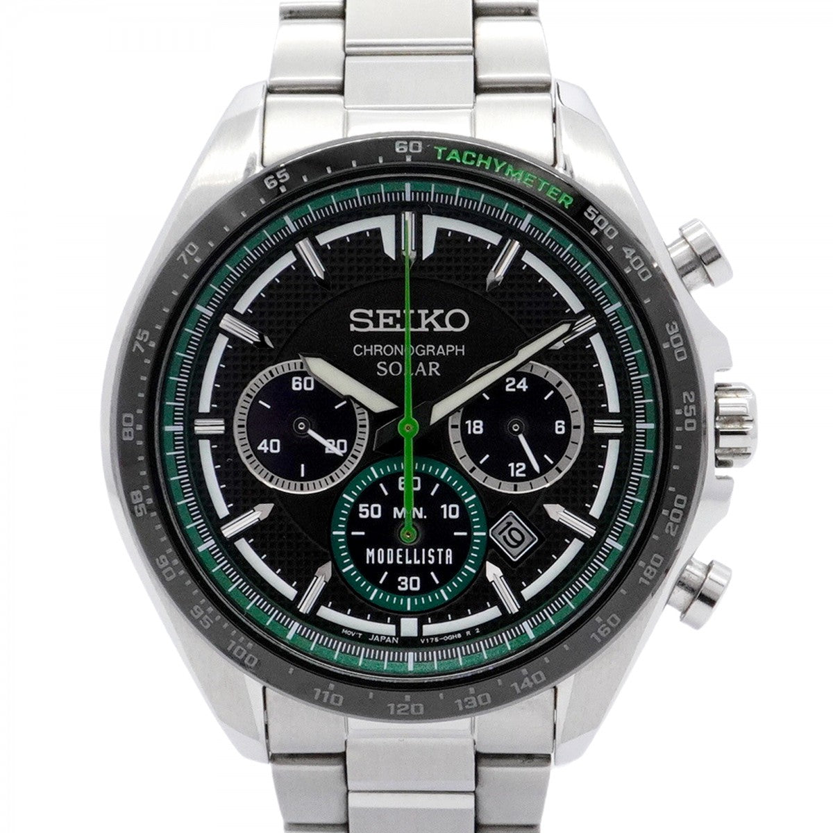 【5wwg0202】セイコー SEIKO × TOYOTA MODELLISTA V175-0FB0 黒文字盤【中古】腕時計 メンズ