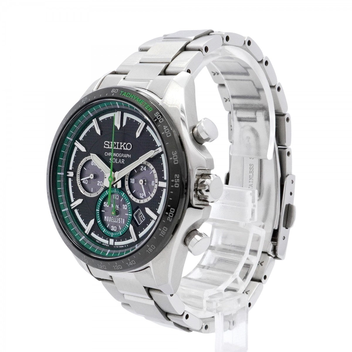 【5wwg0202】セイコー SEIKO × TOYOTA MODELLISTA V175-0FB0 黒文字盤【中古】腕時計 メンズ