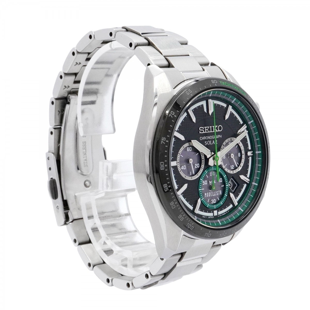 【5wwg0202】セイコー SEIKO × TOYOTA MODELLISTA V175-0FB0 黒文字盤【中古】腕時計 メンズ