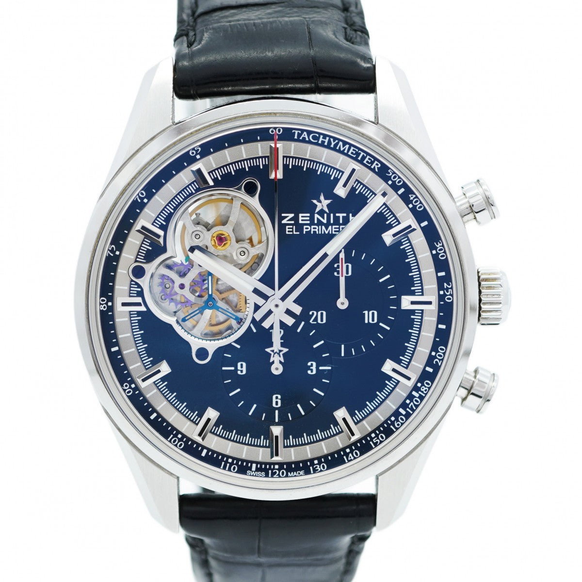 ★最終価格★SALE【5wwg0294】ゼニス エルプリメロオープン 03.20416.4061 ブルー/スケルトン文字盤【中古】腕時計 メンズ