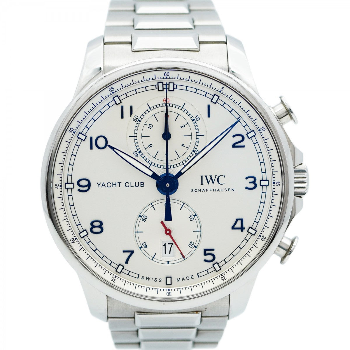 ★SALE【5wwh0289】IWC アイダブリューシー シャフハウゼン ポルトギーゼ・ヨットクラブ・クロノグラフ IW390702 シルバー文字盤【中古】腕時計 メンズ
