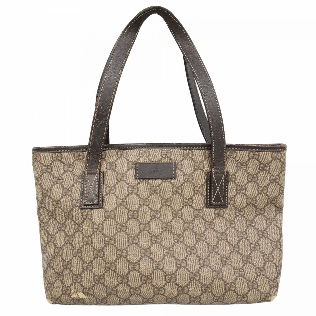 6ac2009-k】グッチ トートバッグ GGスプリーム 211138 PVC ブラウン