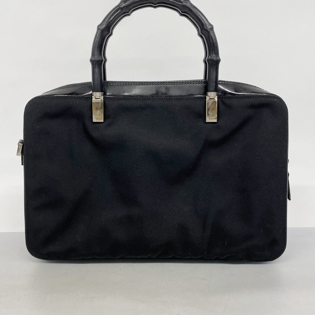 【6ae5145-k】グッチ ハンドバッグ バンブー 000 0828 ナイロン ブラック シルバー金具 2wayバッグ【中古】レディース
