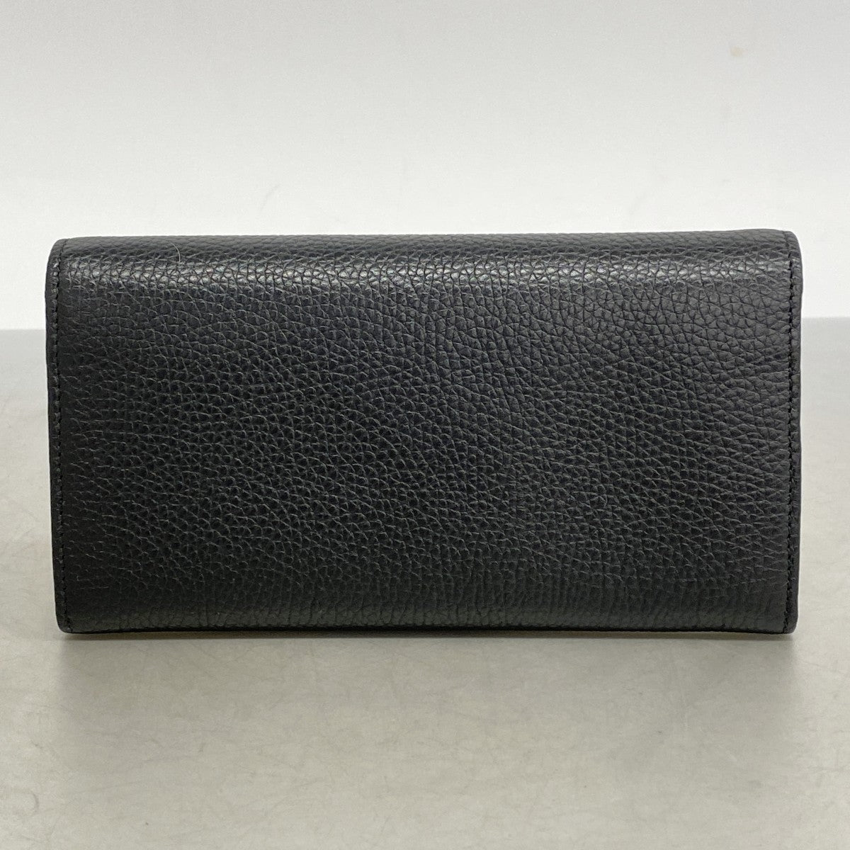 【6ae5614】グッチ 長財布 インターロッキングG 598206 レザー ブラック シャンパンゴールド金具【中古】レディース