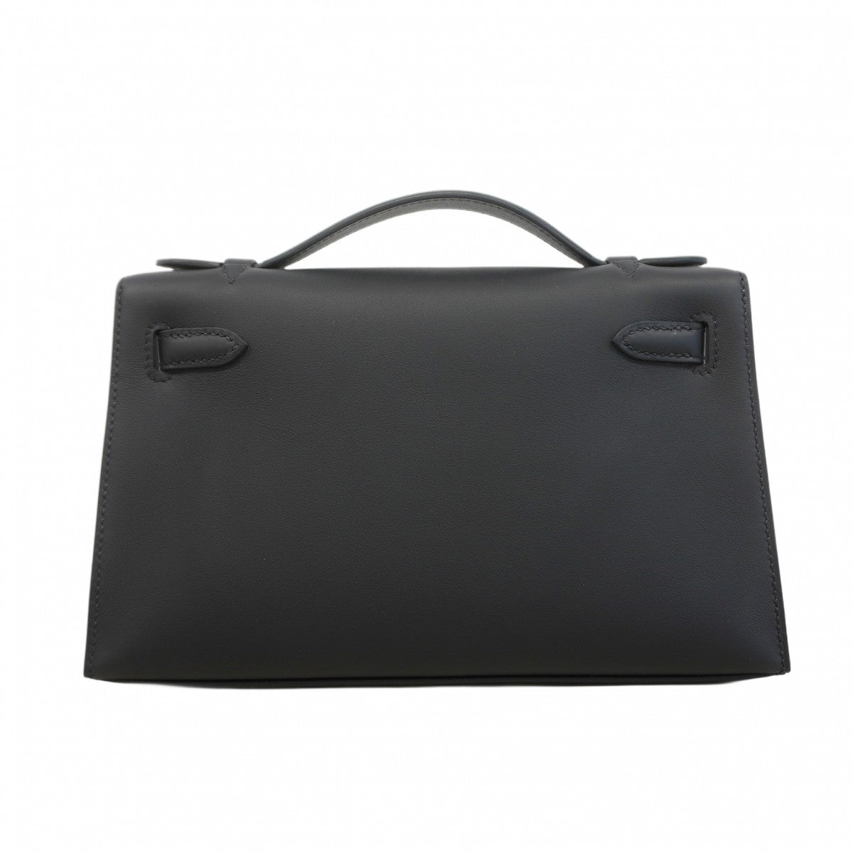 ★SALE【6ae5702-g】エルメス ハンドバッグ ポシェットケリー スイフト ブラック シルバー金具 K刻印【中古】レディース