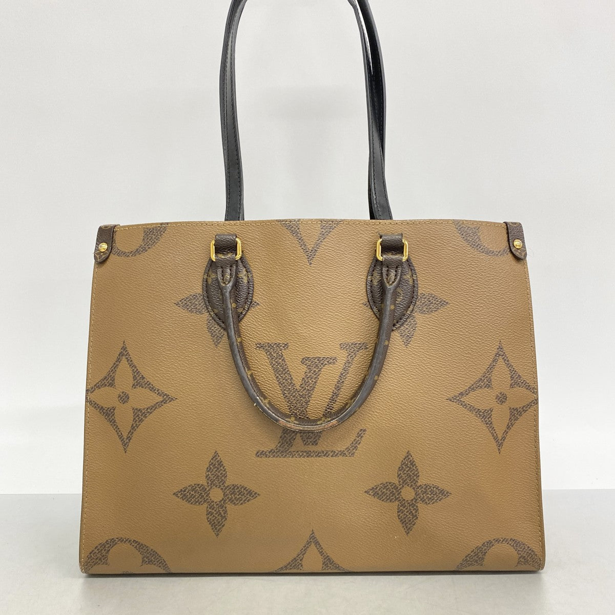 ★最終価格【6bb2926】ルイヴィトン トートバッグ モノグラム・ジャイアント/ リバース オンザゴーMM M45321 ブラウン 2wayバッグ【中古】レディース