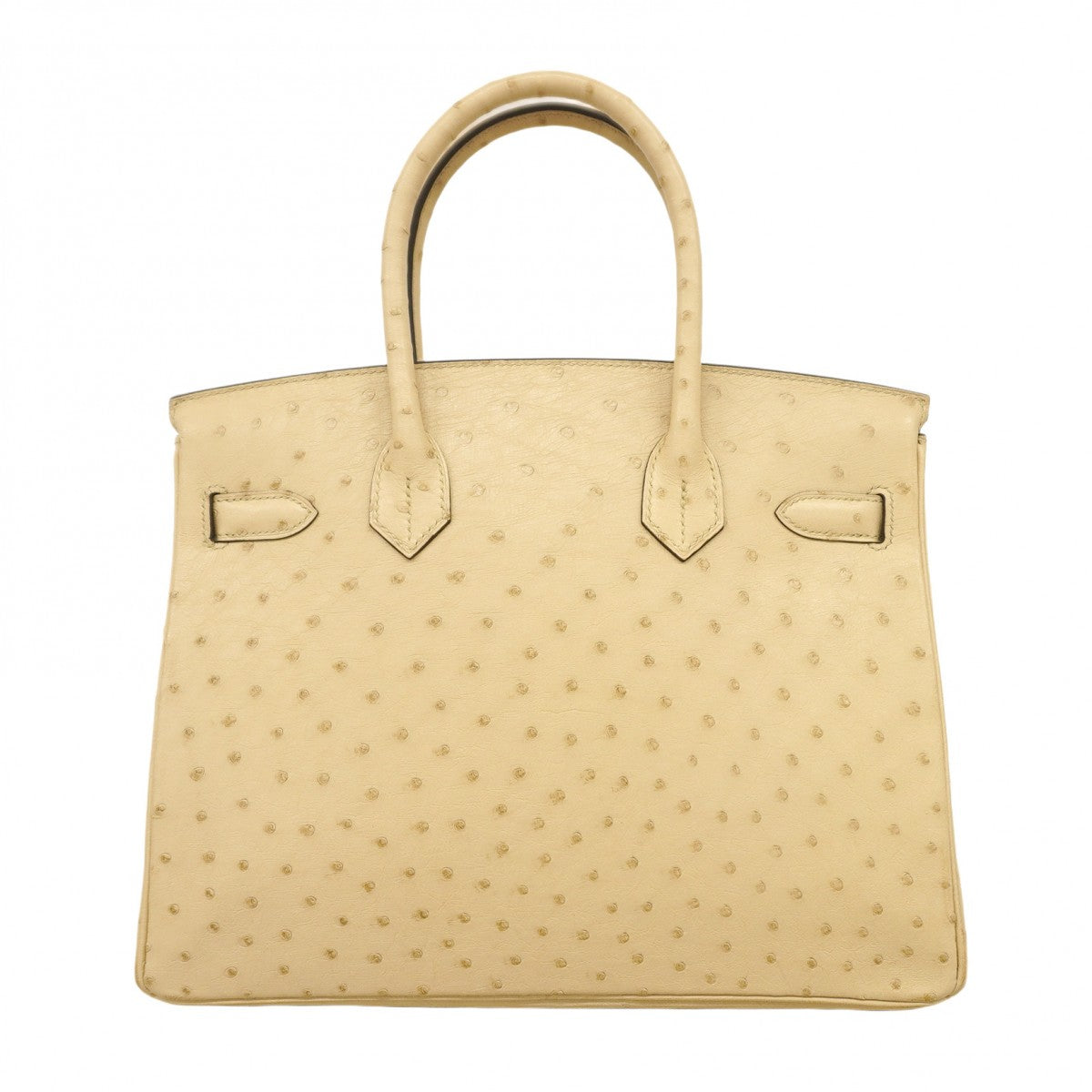 ★SALE【6bd5043-g】エルメス ハンドバッグ バーキン30 オーストリッチ パルシュマン シルバー金具 X刻印【中古】レディース