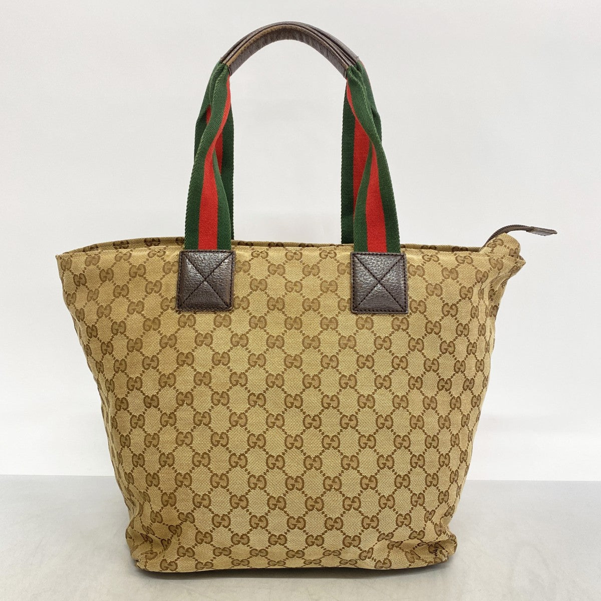 ★SALE【6cb2156-k】グッチ トートバッグ GGキャンバス/シェリーライン 131231 キャンバス ブラウン シルバー金具【中古】レディース