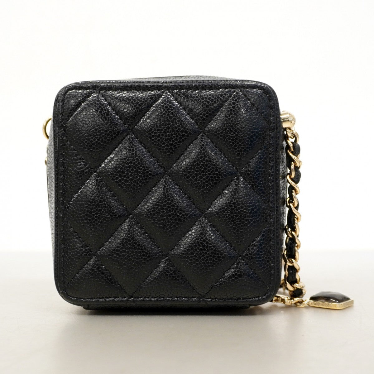 【6cb2289】シャネル ショルダーバッグ マトラッセ チェーンショルダー キャビアスキン ブラック シャンパンゴールド金具【中古】レディース