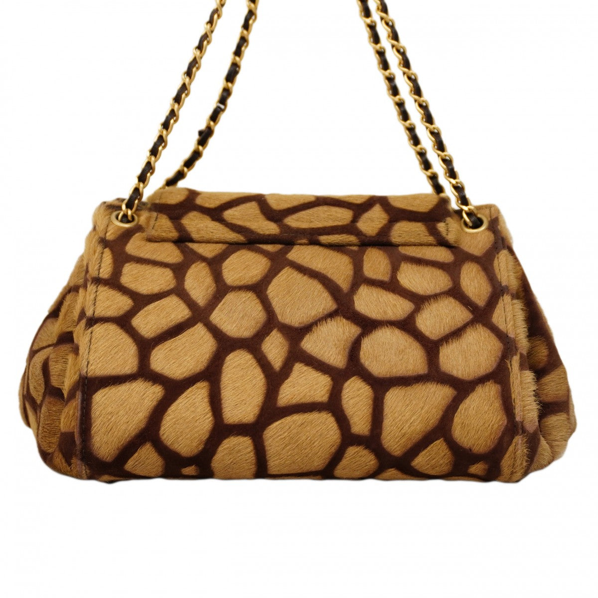 【6cb2300】シャネル ショルダーバッグ 2.55 ハラコ ブラウン ゴールド金具【中古】レディース