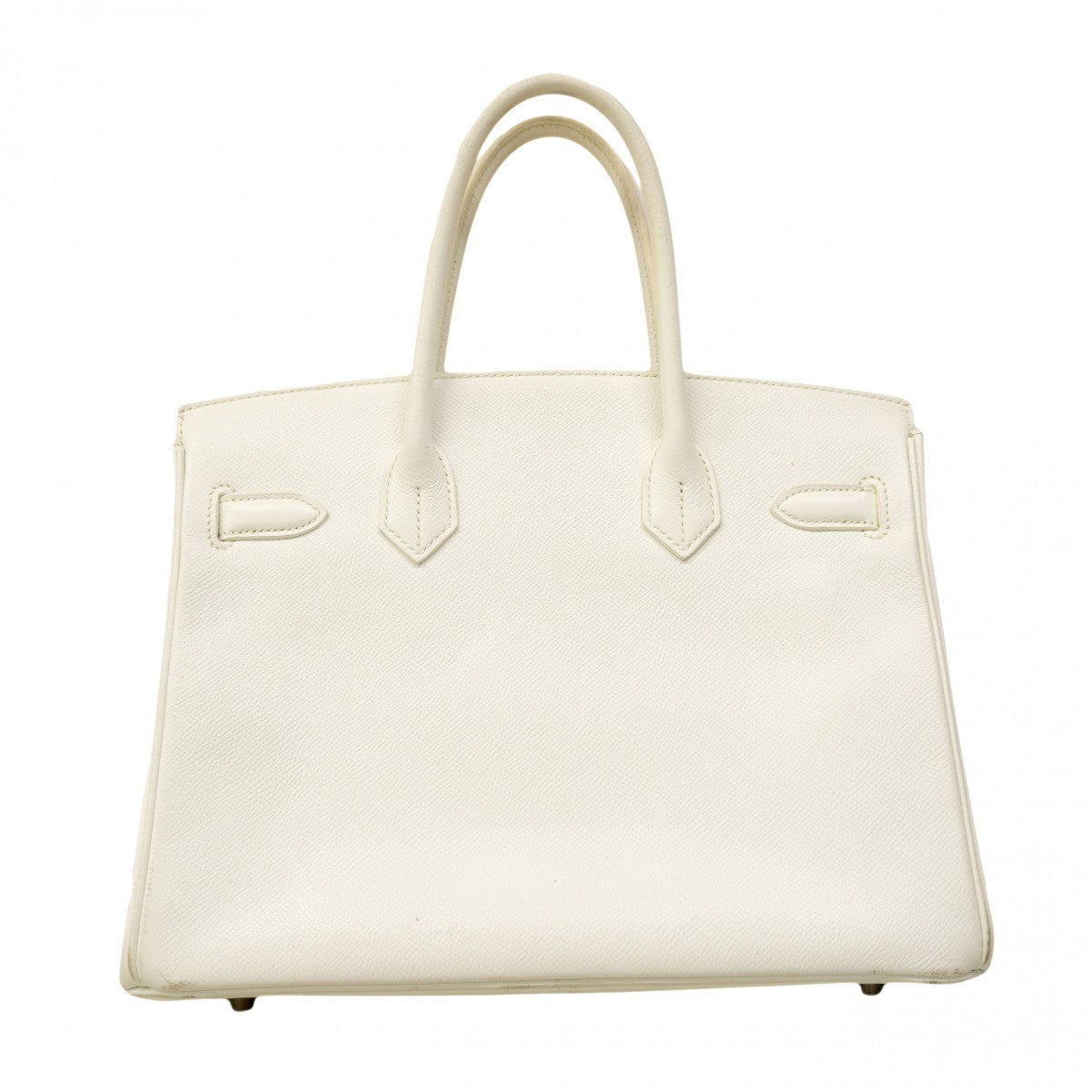 【6cb2358】エルメス ハンドバッグ バーキン30 ヴォーエプソン ホワイト シルバー金具 T刻印【中古】レディース