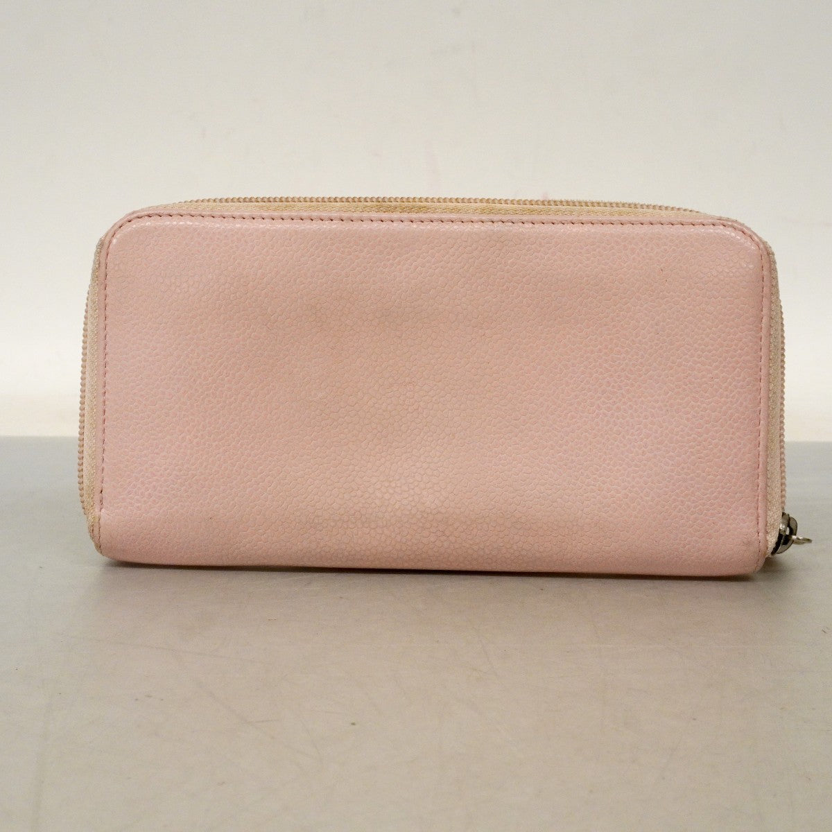 【6cb2774】シャネル 長財布 キャビアスキン ピンク シルバー金具【中古】レディース