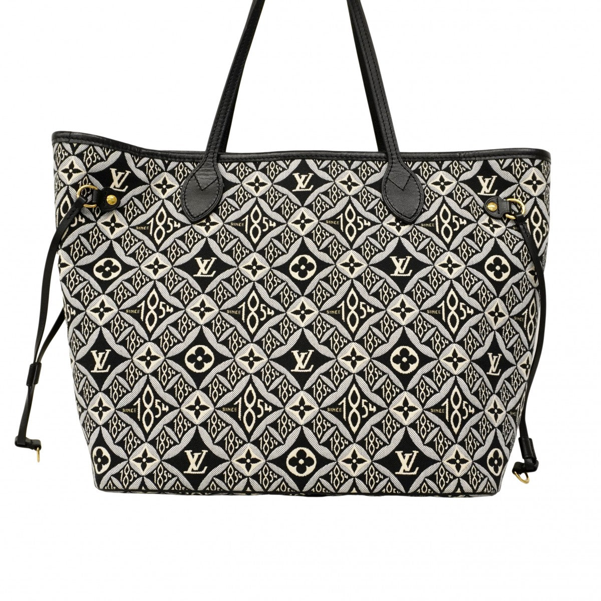 【6cc4017-k】ルイヴィトン トートバッグ モノグラム・ジャガードSince1854 ネヴァーフルMM M57230 ブラック【中古】レディース