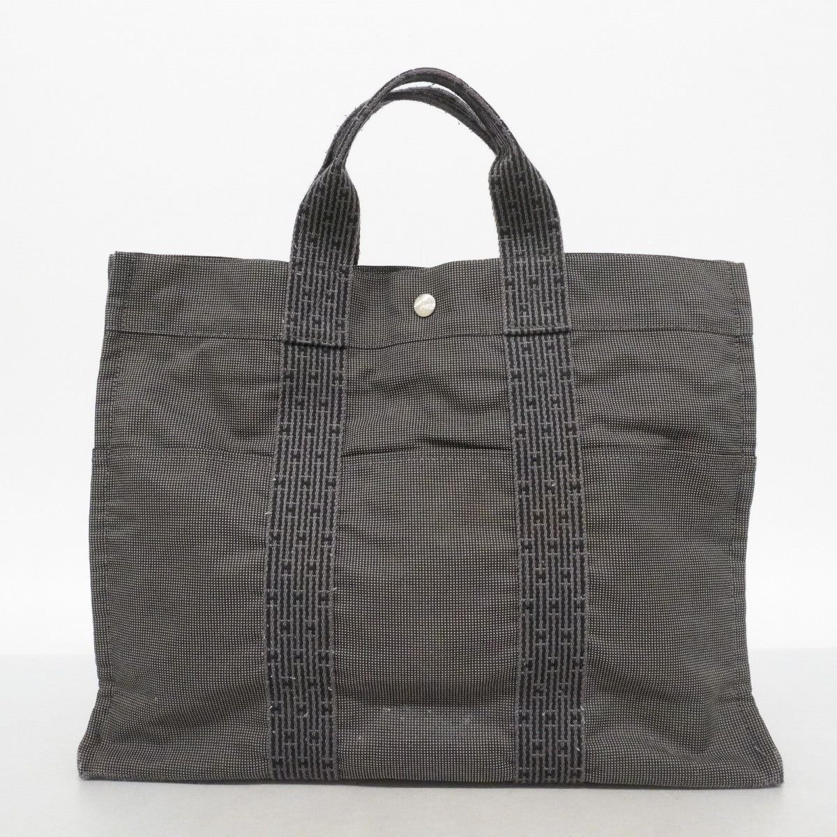 【6cc4025-k】エルメス トートバッグ エールラインMM キャンバス グレー シルバー金具【中古】メンズ レディース ユニセックス