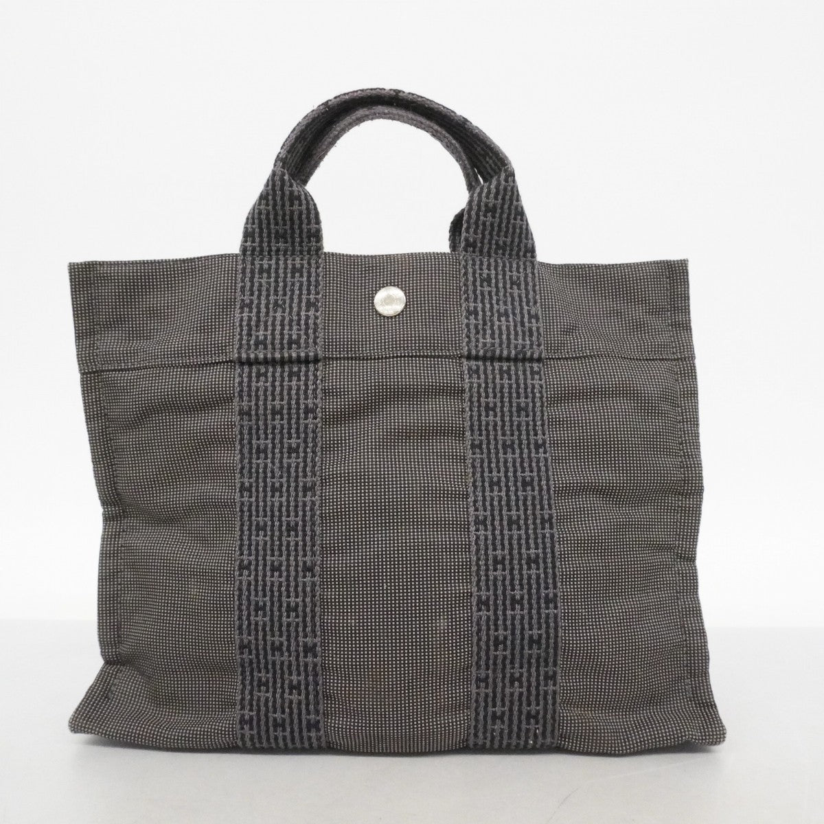 【6cc4026-k】エルメス ハンドバッグ エールラインPM キャンバス グレー シルバー金具【中古】メンズ レディース ユニセックス