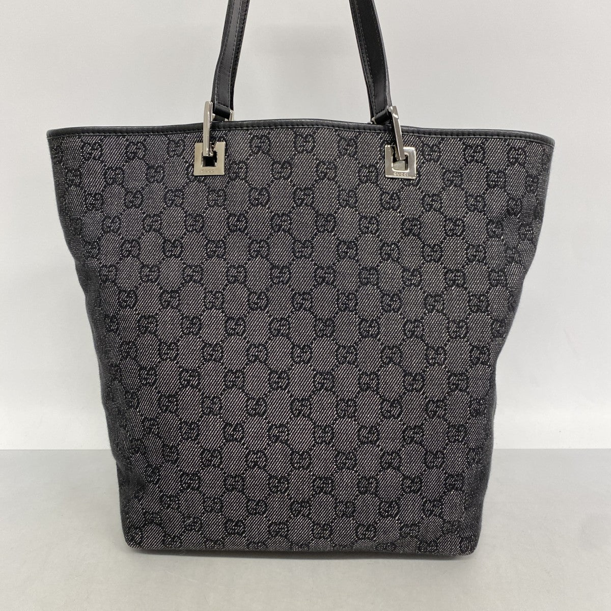 【6cc4038-k】グッチ トートバッグ 31243 デニム ブラック シルバー金具【中古】レディース