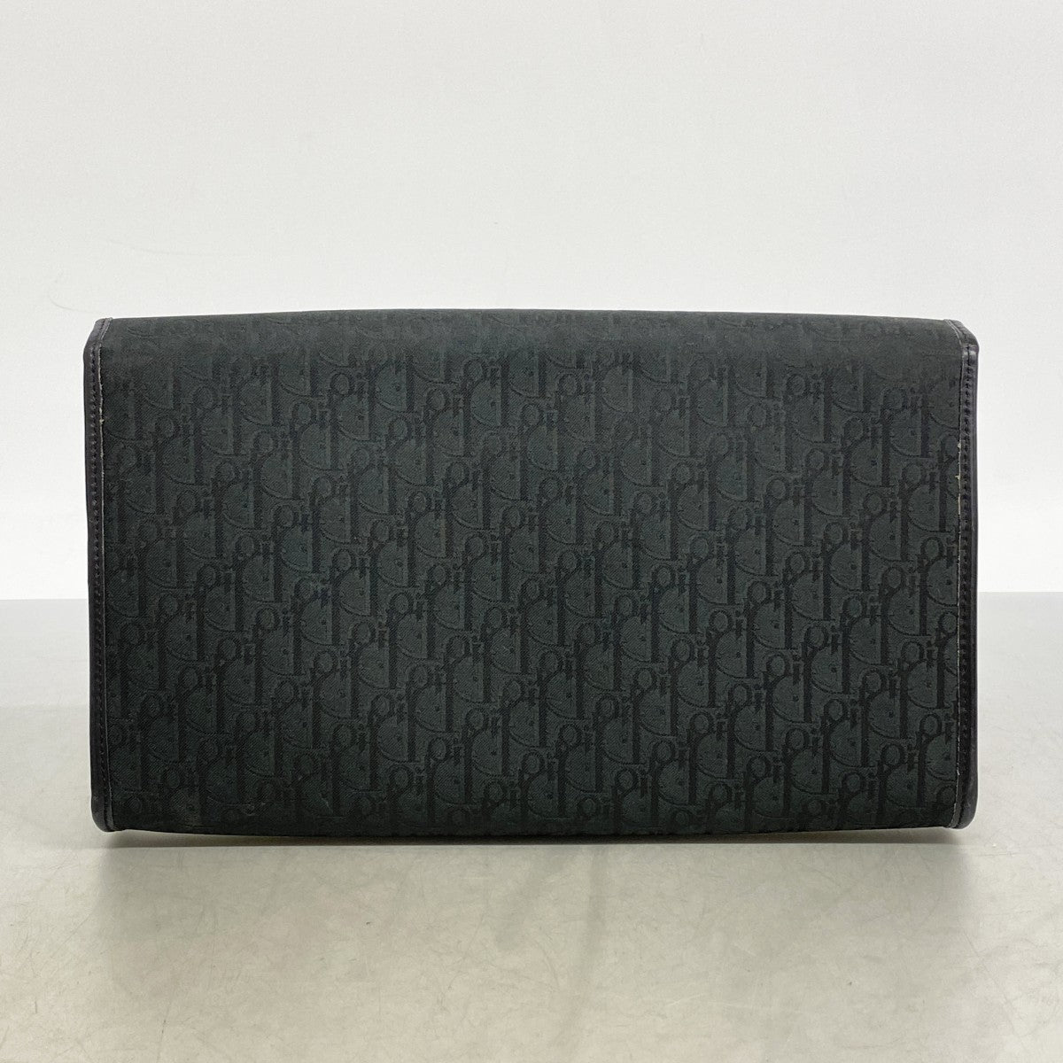 【6dc2620】クリスチャンディオール ショルダーバッグ トロッター ナイロンキャンバス ブラック ゴールド金具【中古】レディース