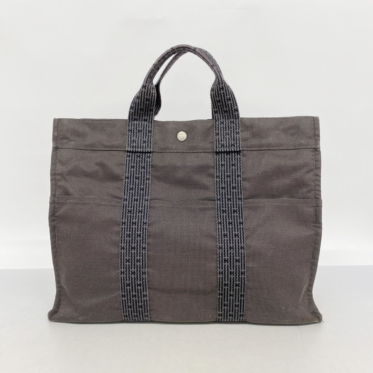 【6ec2795-k】エルメス トートバッグ エールラインMM キャンバス グレー シルバー金具【中古】メンズ レディース ユニセックス