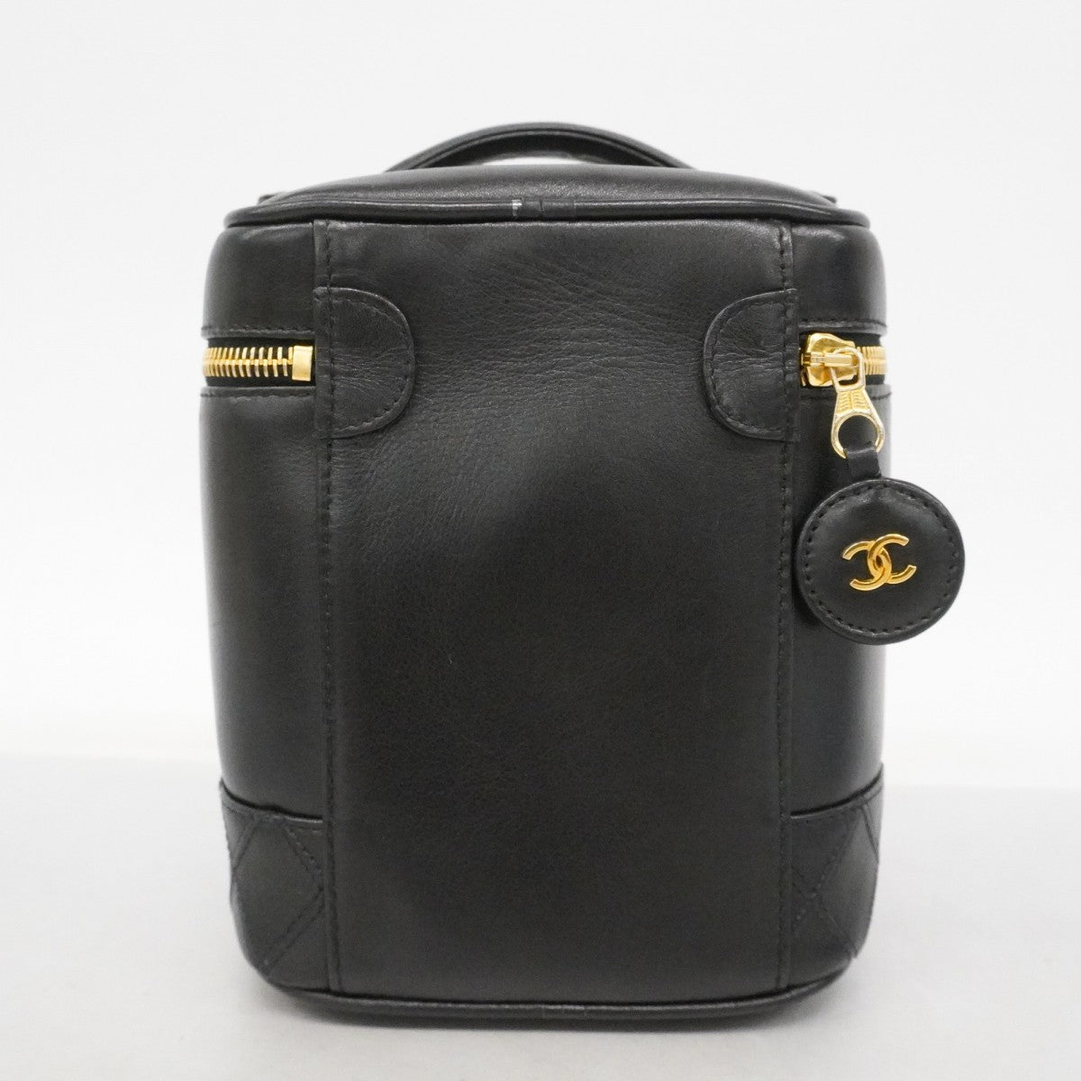 【6ee5375】シャネル バニティバッグ ビコローレ ラムスキン ブラック ゴールド金具【中古】レディース