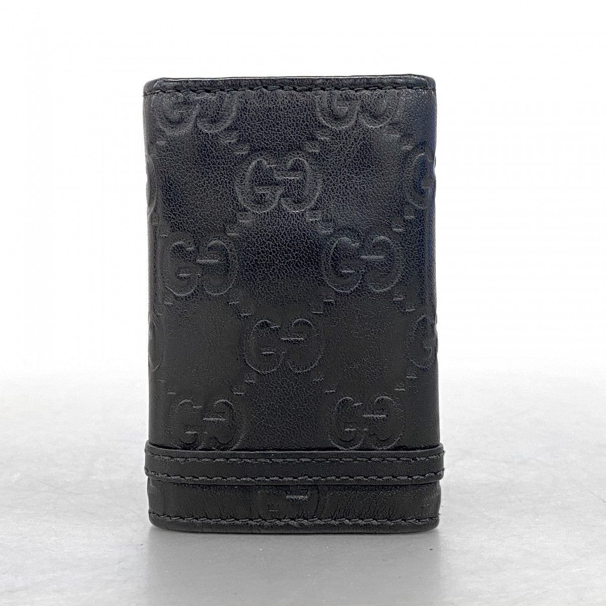 【6ee6347-k】グッチ キーケース グッチシマ ホースビット 245774 レザー ブラック シルバー金具【中古】メンズ レディース ユニセックス