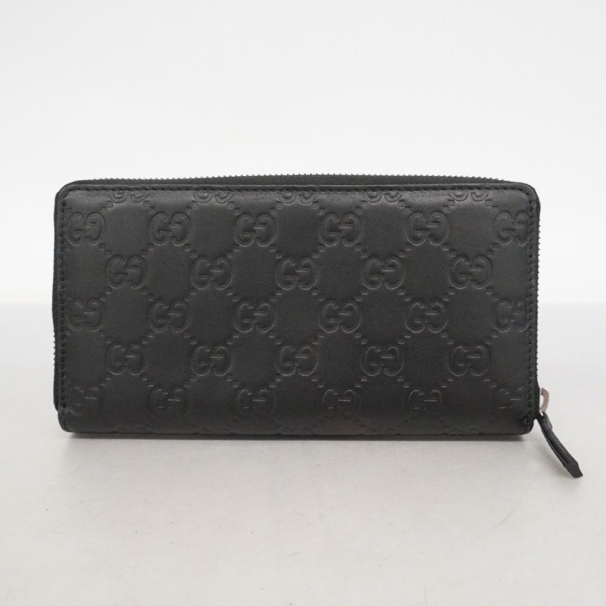 【6ef6587-k】グッチ 長財布 グッチシマ 307987 レザー ブラック シルバー金具【中古】メンズ レディース ユニセックス
