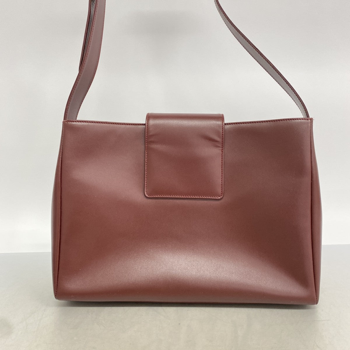 【6ef6640】カルティエ ショルダーバッグ マスト レザー ボルドー ゴールド金具【中古】レディース