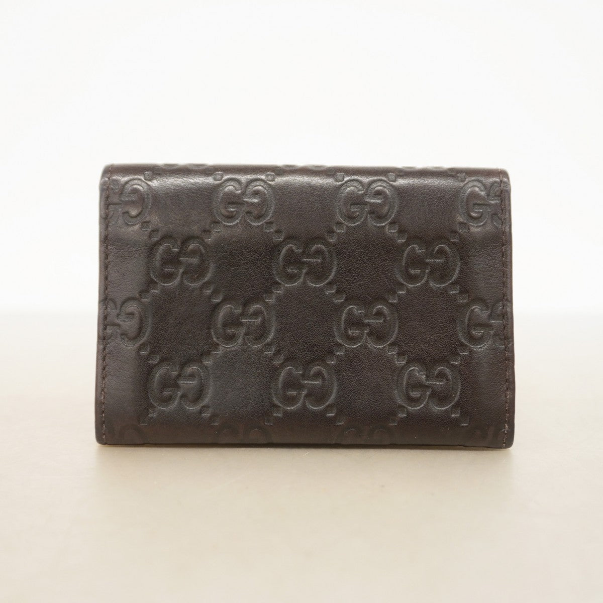 【6fa0149-k】グッチ 名刺入れ グッチシマ 278561 レザー ブラウン ゴールド金具【中古】メンズ レディース ユニセックス