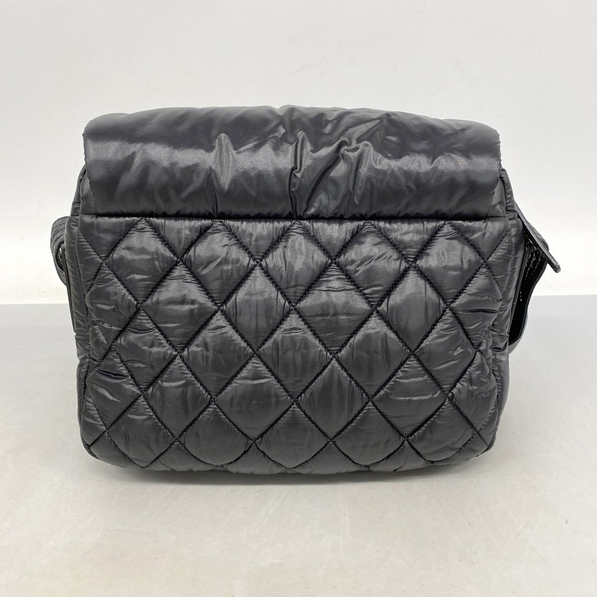 【6fa0368-k】シャネル ショルダーバッグ コココクーン ナイロン ブラック シルバー金具【中古】レディース