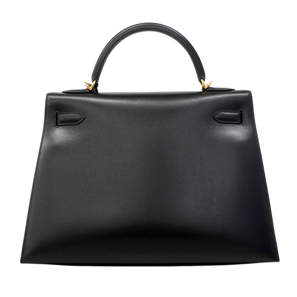 【6fa0379】エルメス ハンドバッグ ケリー32 ボックスカーフ ブラック ゴールド金具 □F刻印 2wayバッグ【中古】レディース